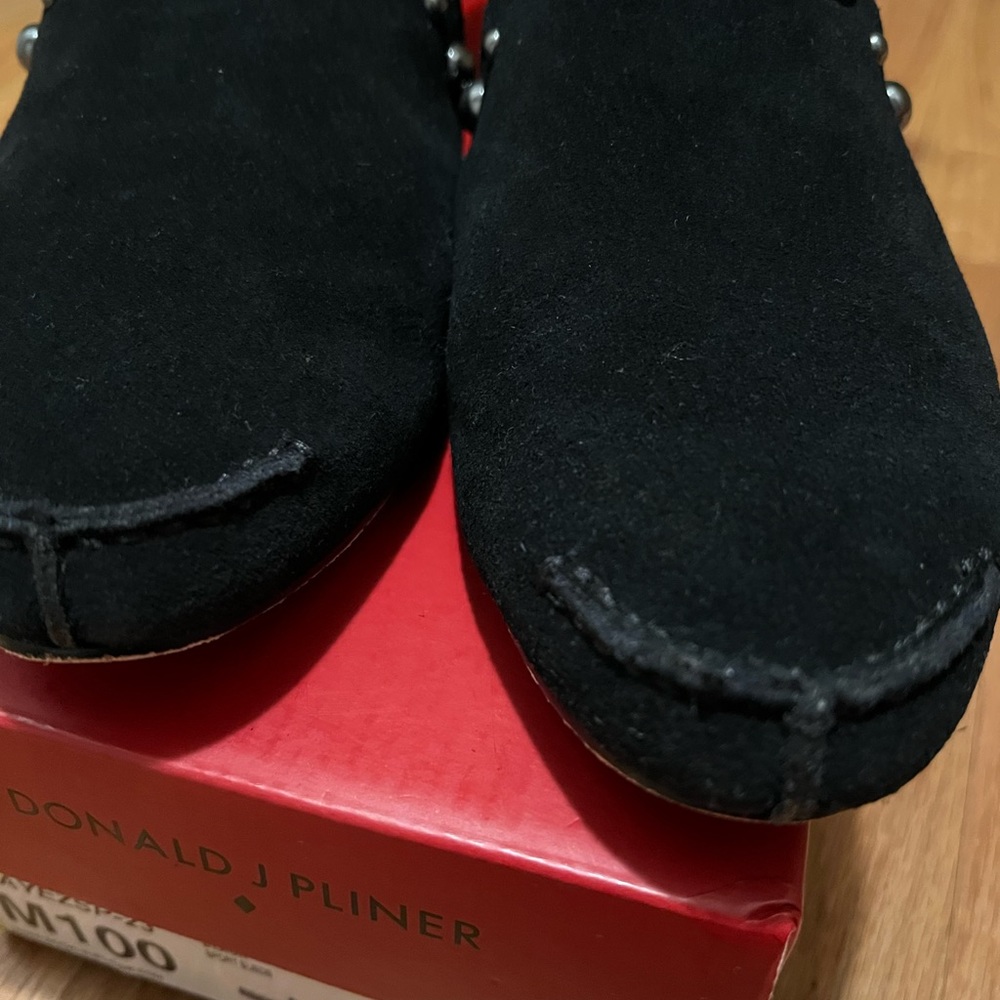 Donald J. Pliner Black Sport Suede Studded Mules - Picture 4 of 10
